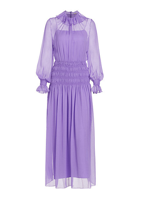 Chic Ruffle Silk Dress
