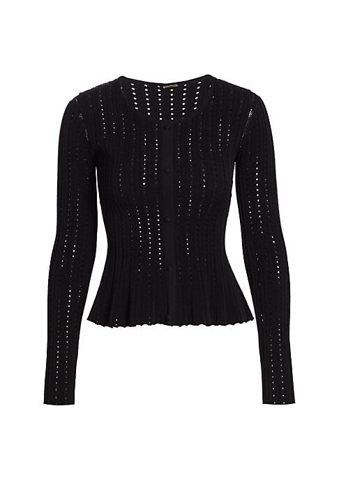Sheer Peplum Knit Cardigan