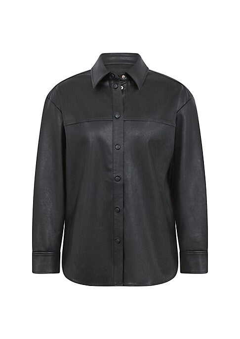 Faux Leather Snap Shirt