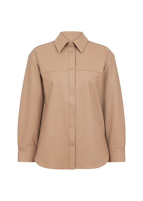 Faux Leather Snap Shirt