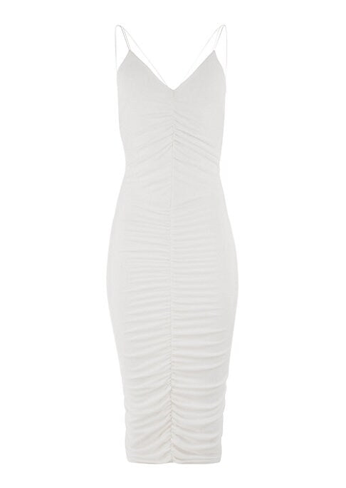 Slinky Ruched Midi Dress