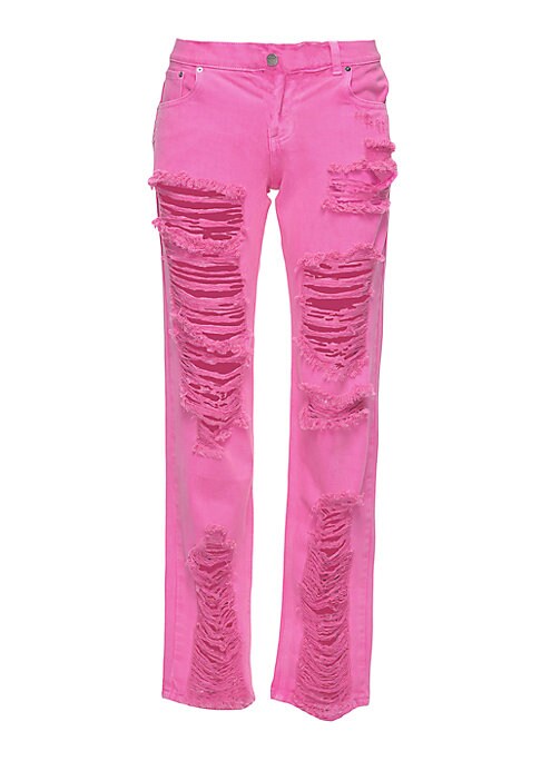 Distressed Neon Denim Delight