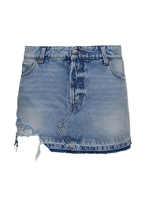 Chic Distressed Denim Skirt