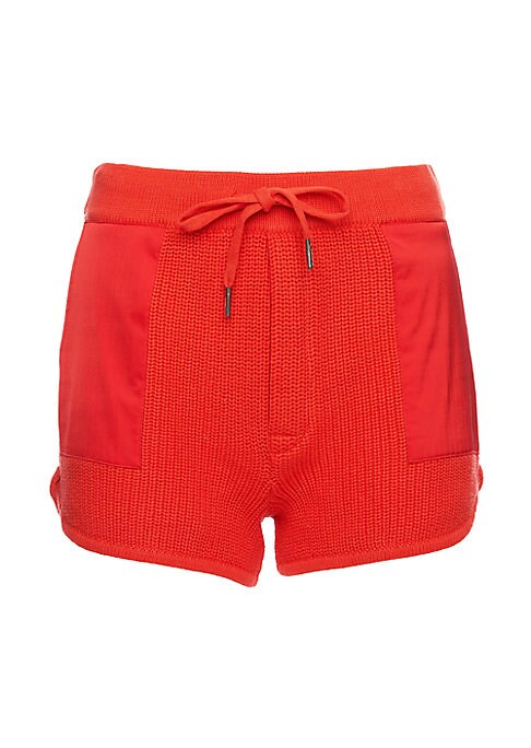 Suede Detail Drawstring Shorts