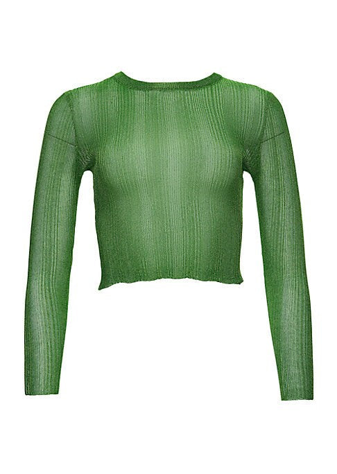Metallic Sheer Crop Top