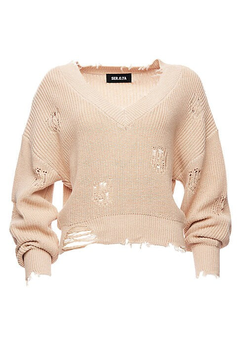 Chic Cropped V Sweater