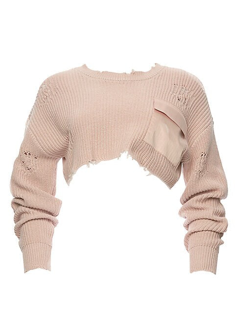 Silk-Accent Knit Top