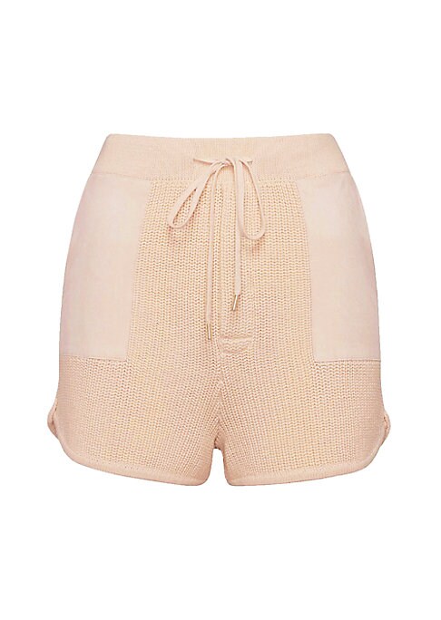Suede-Trimmed Drawstring Shorts