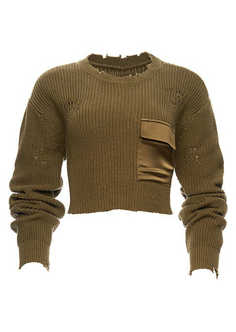 Distressed Pocket Sweater