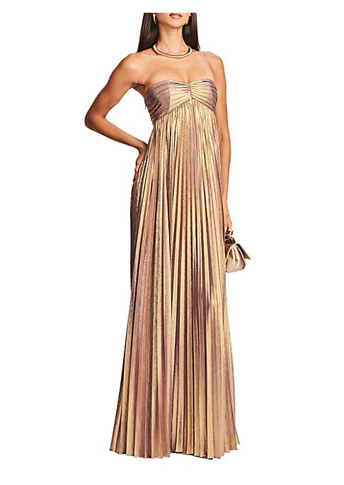 Glistening Pleated Maxi Gown