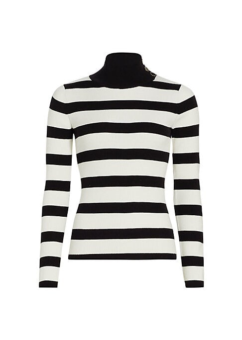 Chic Buttoned Turtleneck
