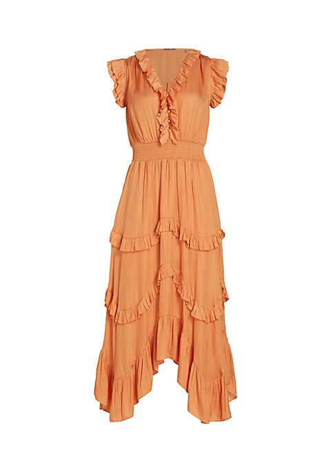 Ruffled V-Neck Maxi Dress