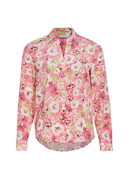 Floral Elegance Silk Blouse