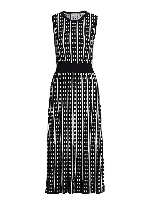 Striped Dot Midi Dress