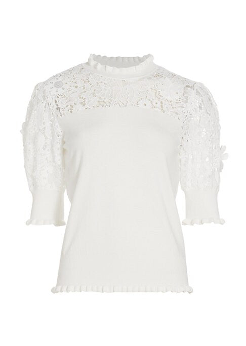 Floral Puff Sweater