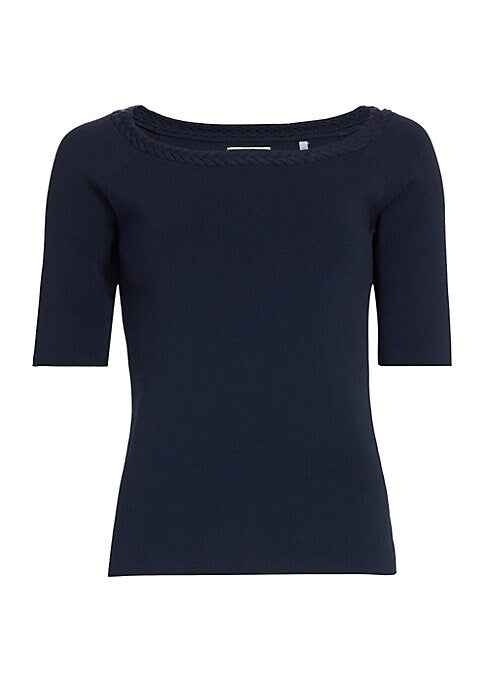 Braided Boatneck Pullover