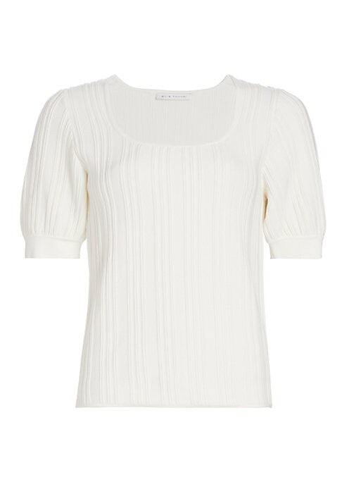 Textured Elbow Sleeve Top
