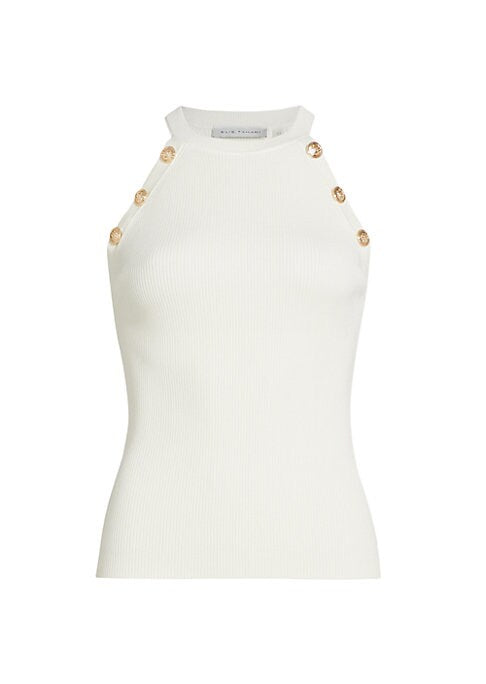 Chic Buttoned Halter Tank