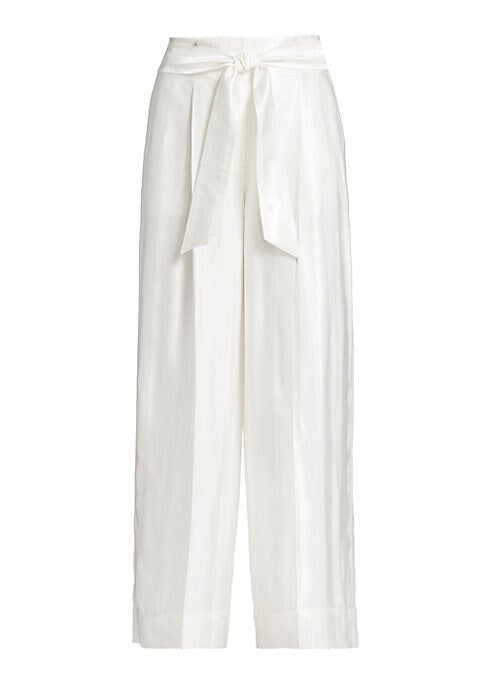 Chic Stripe Belted Trousers