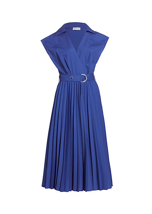 Pleated Midi Wrap Dress