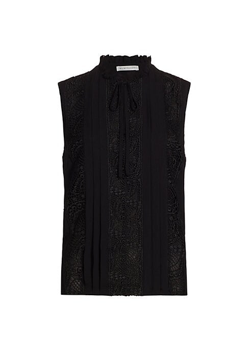 Lace Ruffle Silk Blouse