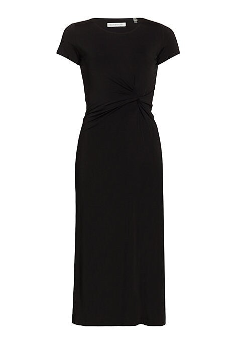 Gathered Knit Midi Dress