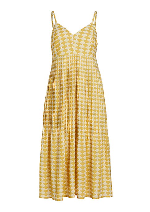 Scallop Pleat Midi Dress
