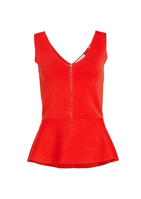 Chic Peplum Zip Top