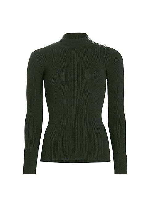 Ribbed Button Detail Sweater