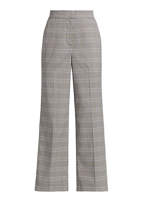 Plaid Wide-Leg Trousers