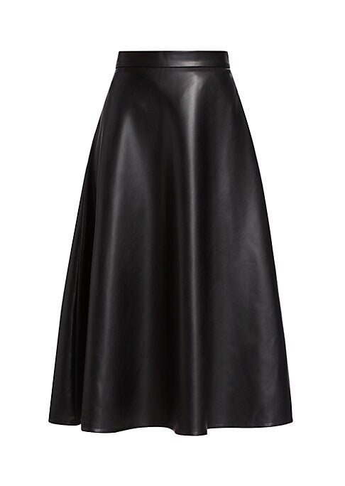 Flared Vegan Leather Skirt