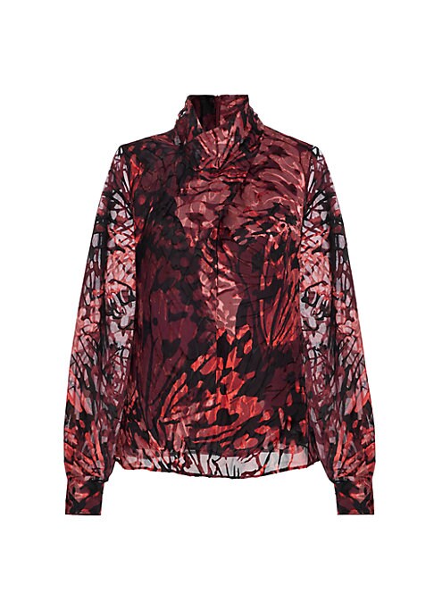 Monarch Butterfly Silk Blouse