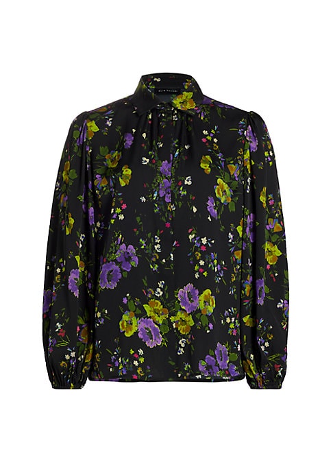 Floral Balloon Sleeve Blouse
