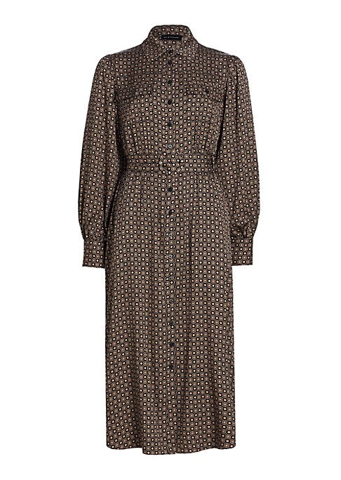 Geometric Silk Midi Dress