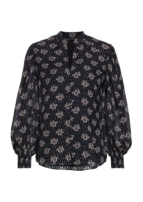 Floral Balloon Sleeve Blouse