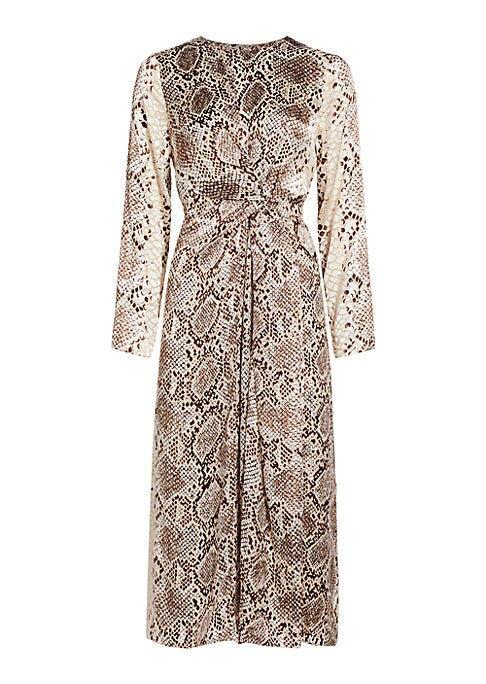 Snakeskin Twist Midi Dress