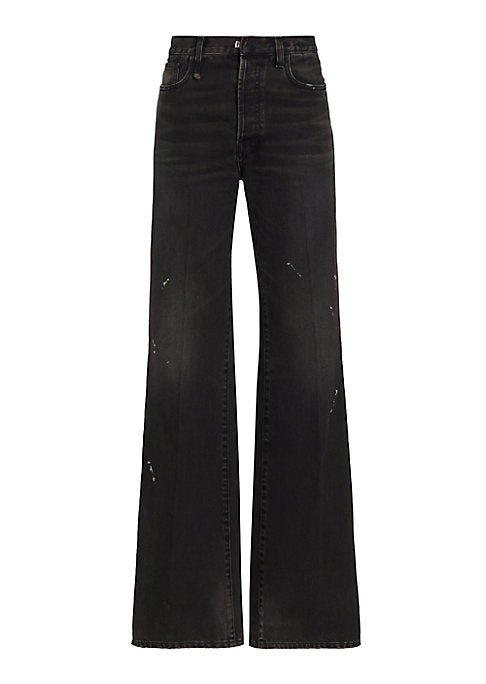 Faded Paint Flare Jeans