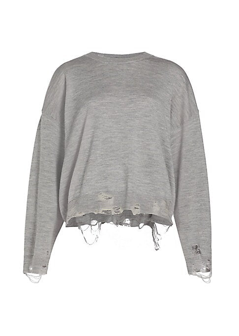 Cozy Distressed Crew Sweatshirt