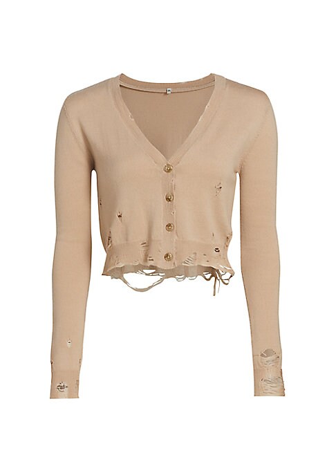 Chic Distressed Wool Cardigan