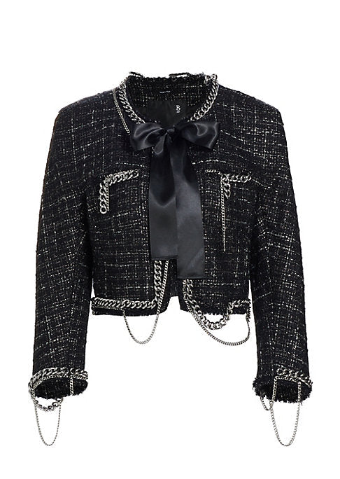 Edgy Cropped Chain Jacket