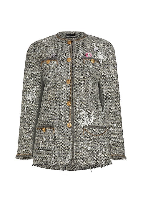 Chic Distressed Tweed Jacket
