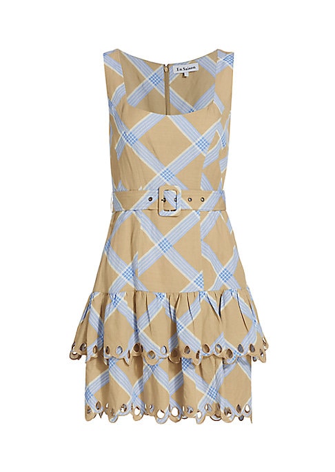 Embroidered Ruffle Mini Dress