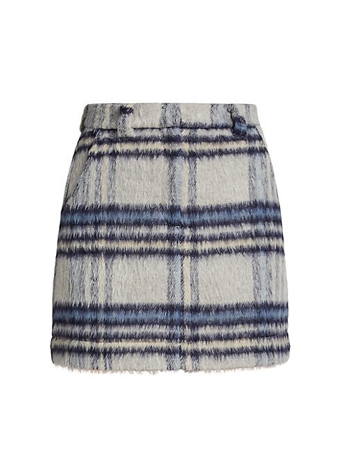 Plaid Fuzz Mini Skirt