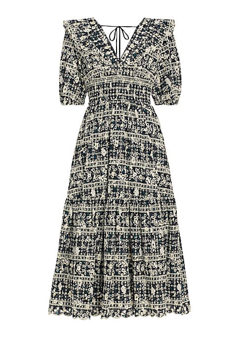 Floral Eyelet Midi Dress