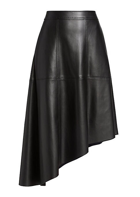 Edgy Asymmetric Leather Skirt
