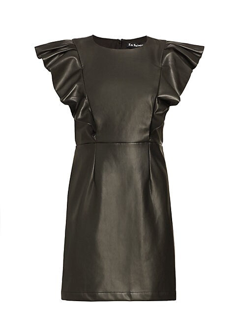 Ruffled Leather Charm Dress