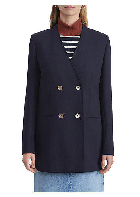 Chic Collarless Blazer