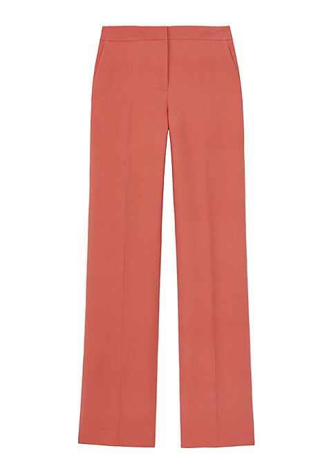 Silk Wool Straight Trousers