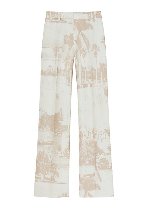 Tropical Pleated Wide Pants