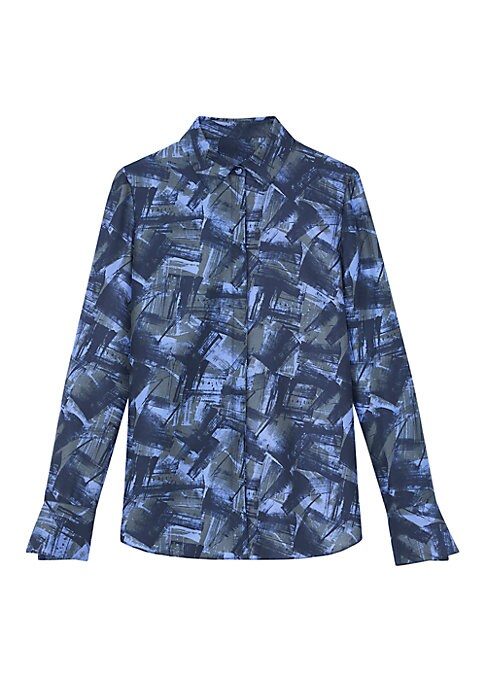 Abstract Silk Blouse